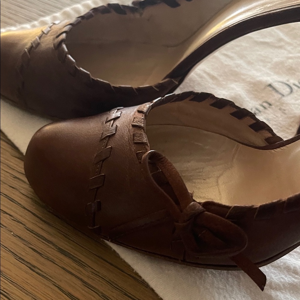 DiorVintage Brown Leather Heels for Women US size 9 - Picture 4 of 8